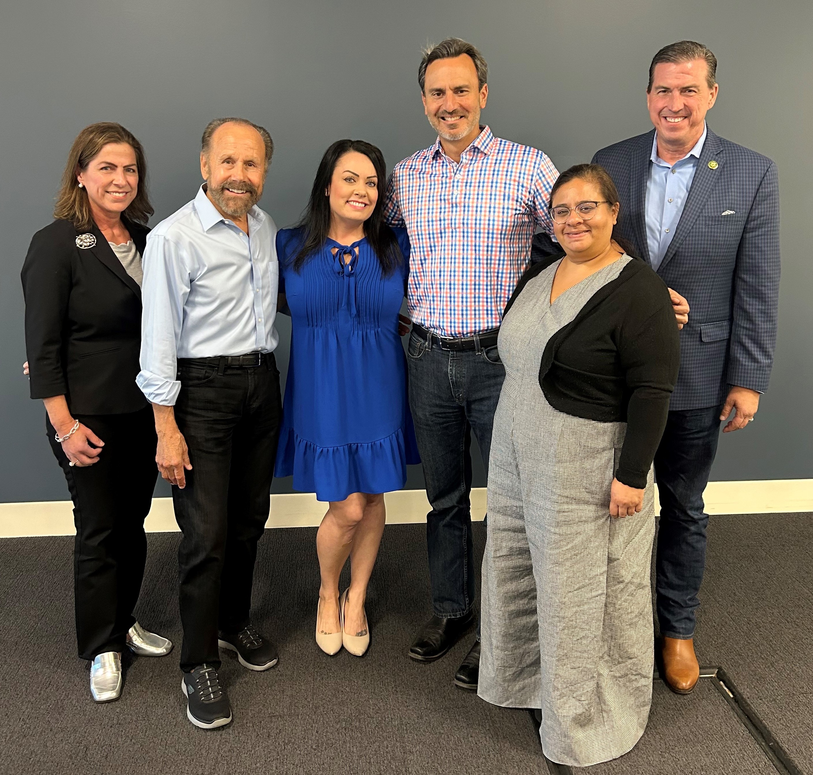 Assemblymember Diane Papan (left) with former State Senator Jerry Hill, San Mateo County Central Labor Council Executive Secretary-Treasurer Julie Lind, San Mateo County Supervisor Ray Mueller, San Mateo City Councilmember Nicole Fernandez and Congressman Kevin Mullin.