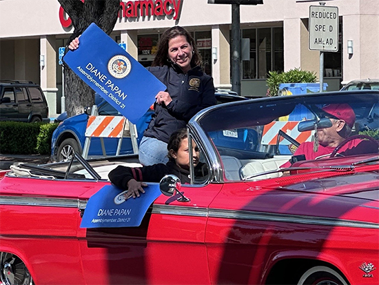 Pictured Left to Right: Danielle Cwirko-Godycki, Nicole Fernandez, Congressman Kevin Mullin, Assemblymember Diane Papan and San Mateo Deputy Mayor Rob Newsom.